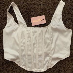 Stassie x Missguided satin corset top